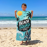 Beach Squad beach towel designs available with custom names