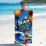 Beach Squad custom name beach towel, summer beach accessory