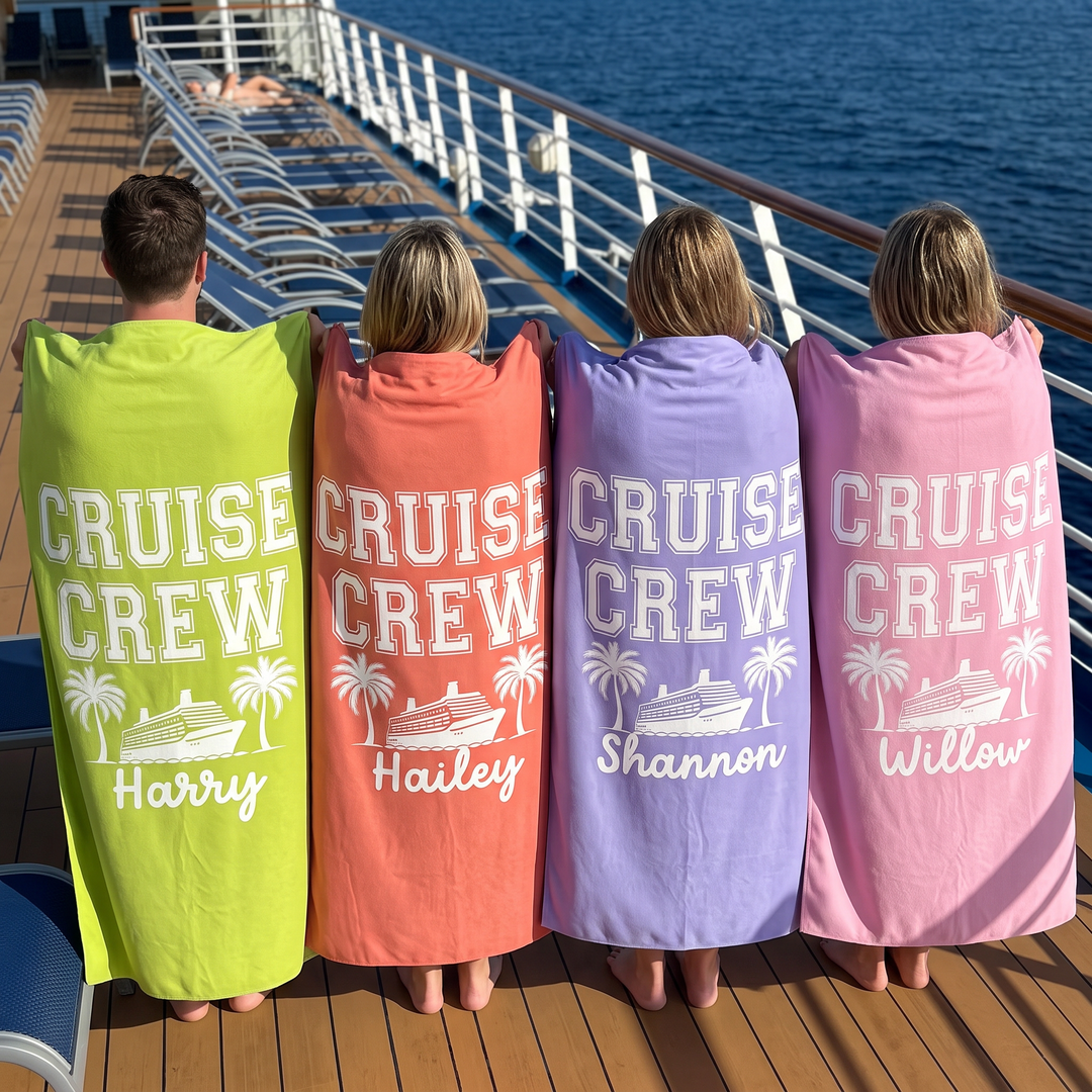 Cruise Crew Summer Beach Towel | Personalised Quick Dry Sand-Free Towel