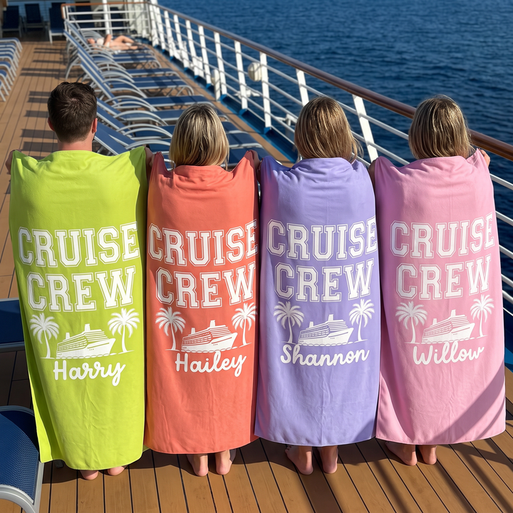 Cruise Crew Summer Beach Towel | Personalised Quick Dry Sand-Free Towel
