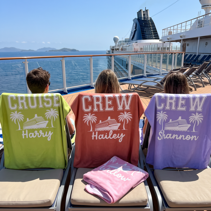 Cruise Crew Summer Beach Towel | Personalised Quick Dry Sand-Free Towel
