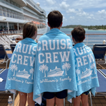 Cruise Crew Summer beach towel personalised with each name, cruise gift