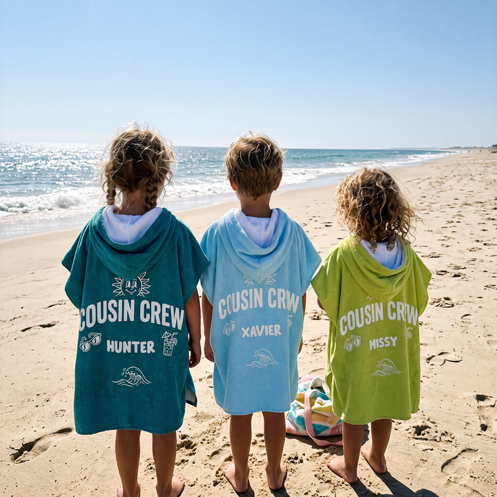 Sun &amp; Surf Cousin Crew Personalised Hooded Towel