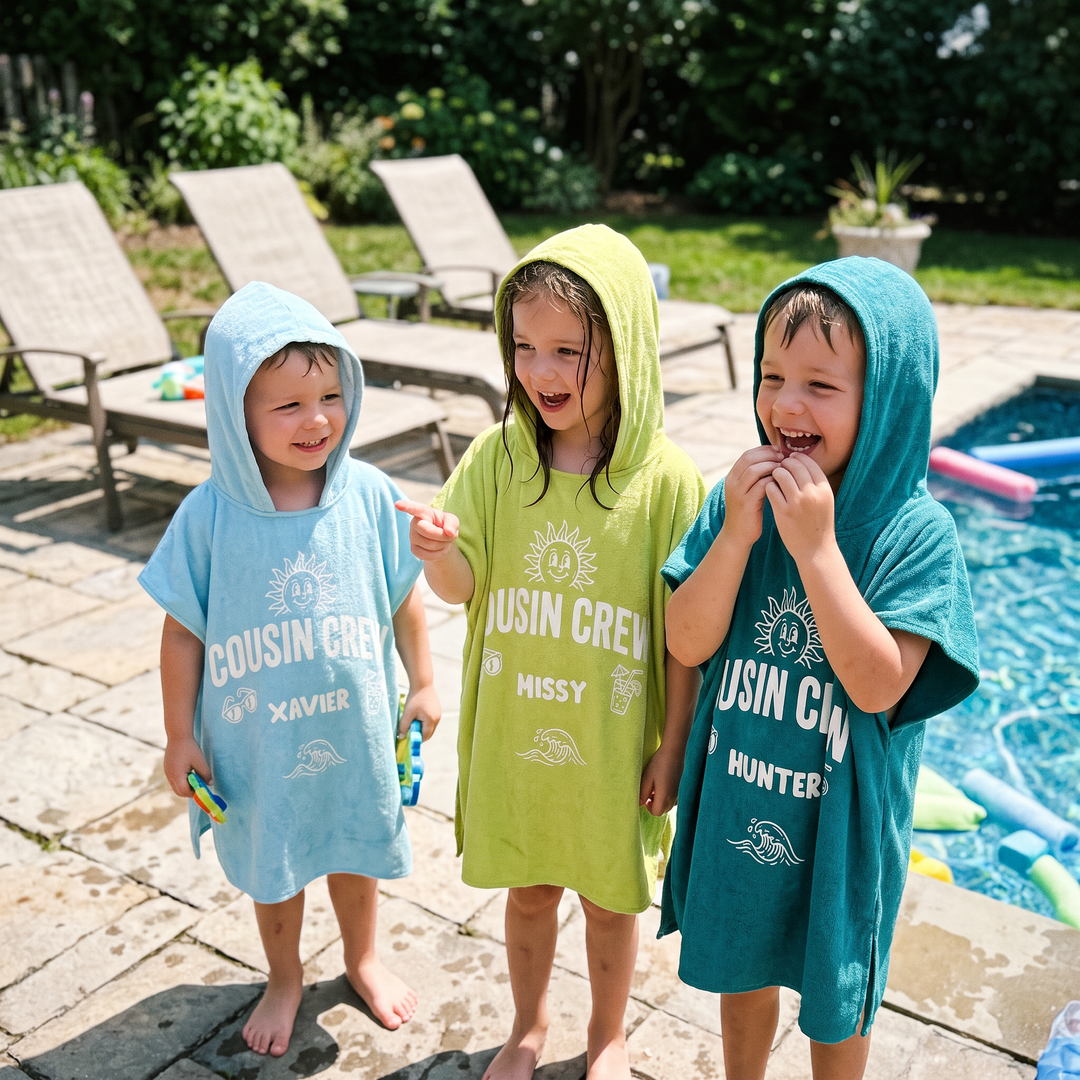 Sun &amp; Surf Cousin Crew Personalised Hooded Towel