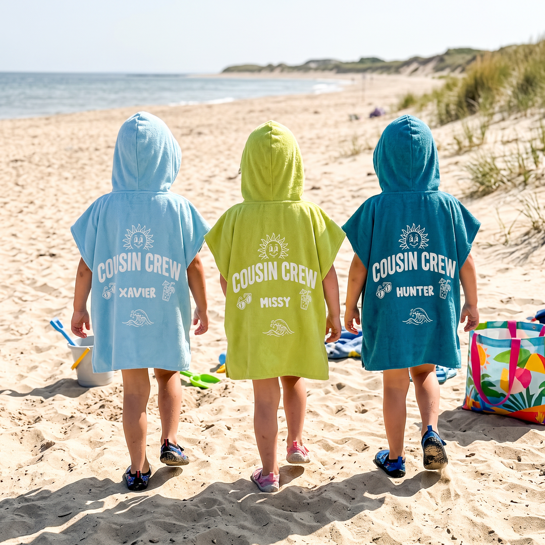Sun &amp; Surf Cousin Crew Personalised Hooded Towel