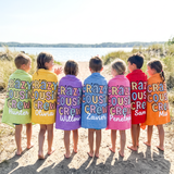Matching Crazy Cousin Crew beach towel for the cousins - The Custom Co