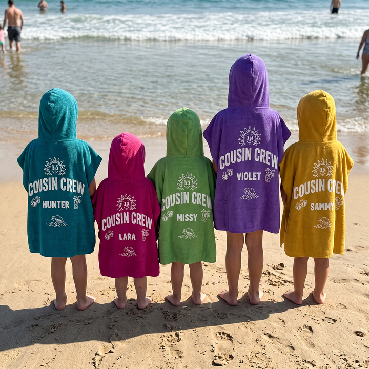 Sun &amp; Surf Cousin Crew Personalised Hooded Towel