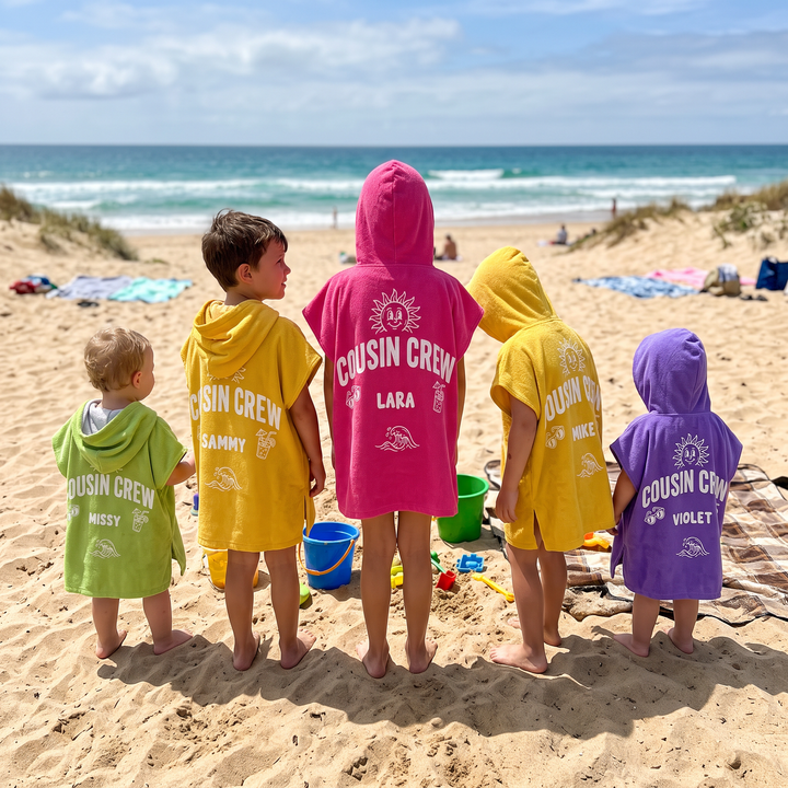 Sun &amp; Surf Cousin Crew Personalised Hooded Towel