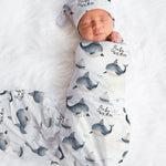 custom swaddle with baby whale design