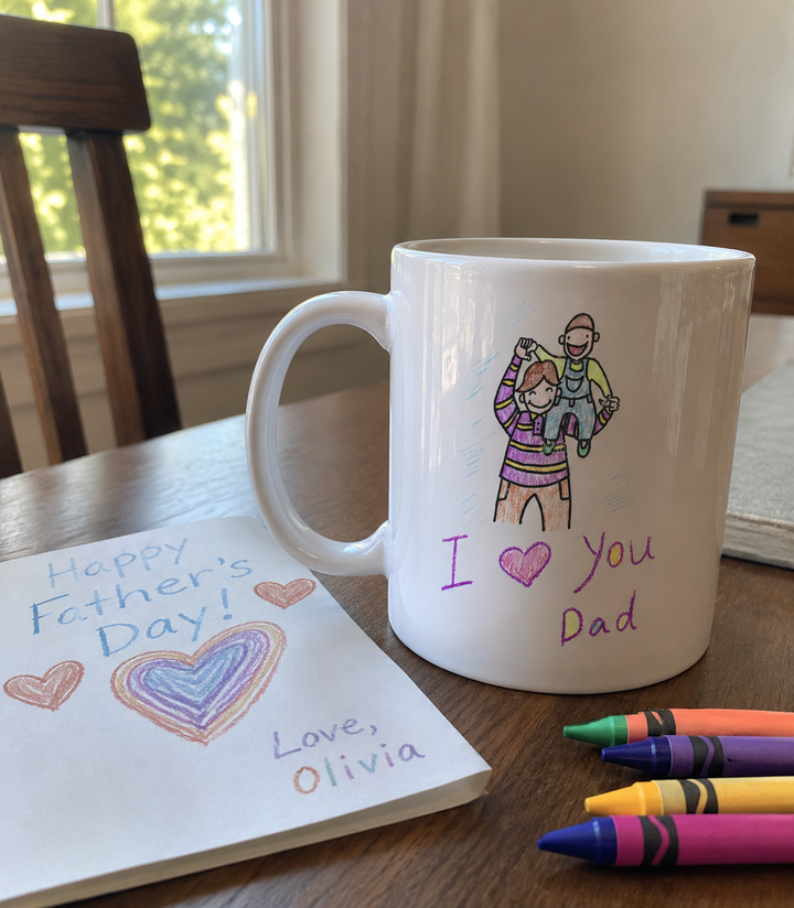 Personalised Dad Mug with Kids Artwork