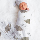 grey dinosaurs for baby swaddle 