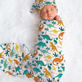 dino baby swaddle with name