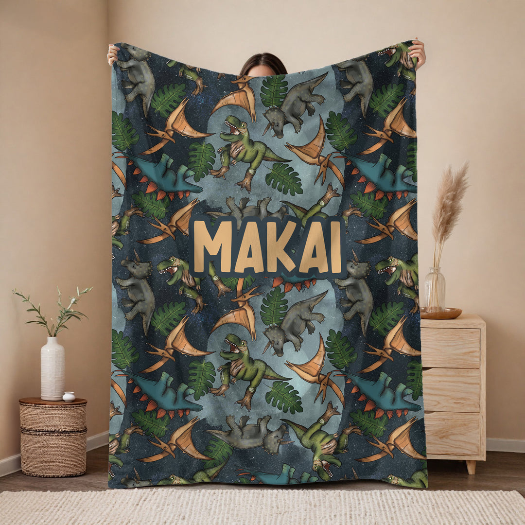 personalised dinosaur blanket - design for boys