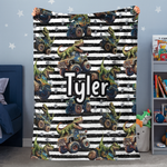 Personalised Dinosaur Monster Truck Blanket – Boys Adventure Design