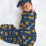 Personalised Swaddle & Beanie Set