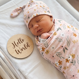 Personalised Swaddle & Beanie Set