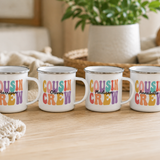 Personalised Cousin Crew Enamel Mug