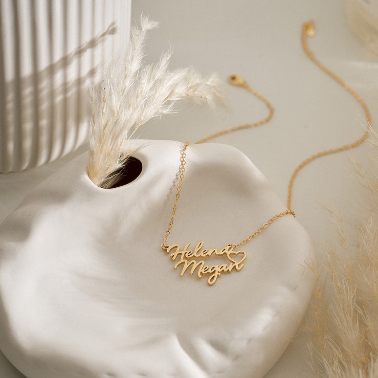 personalised heart necklace