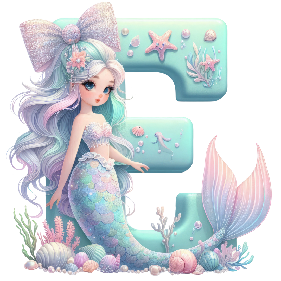 Mermaid Initial Hooded Towel