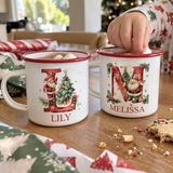 Santa Monogram Enamel Mug