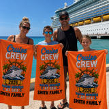 Personalised Making Memories Cruise 2026 beach towel name print detail
