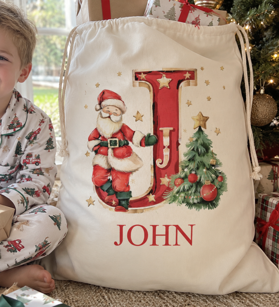 Santa Monogram Santa Sack