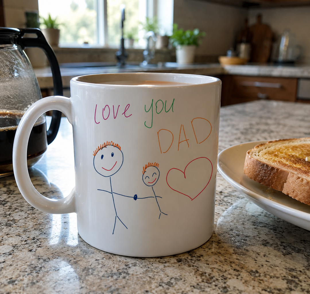 Personalised Dad Mug with Kids Artwork