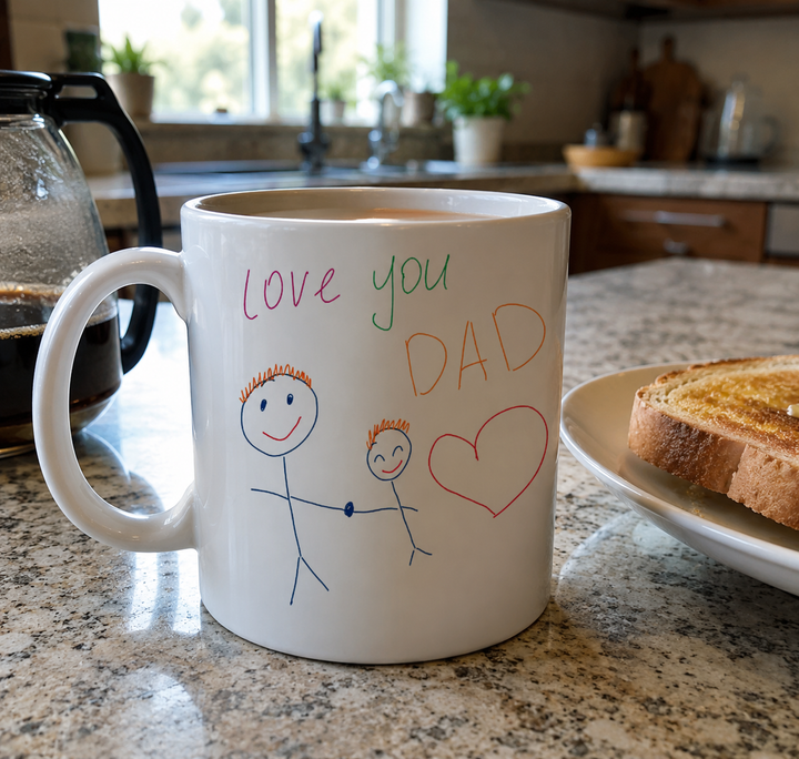 Personalised Dad Mug with Kids Artwork