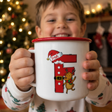 Santa Suit Initial Enamel Mug