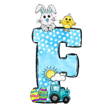 Easter Cars Initial Enamel Mug
