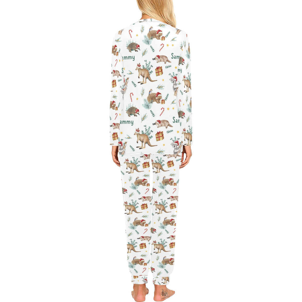 Aussie Christmas Personalised Pyjamas - Women's Long Sleeve - The Custom Co