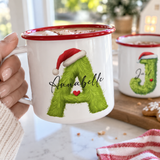 Mean Green Monogram Enamel Mug