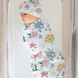 floral baby swaddle with custom name