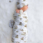 forest animals baby swaddle