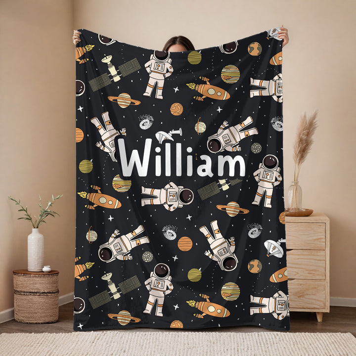 Personalised astronaut Blanket – Boys Adventure Design