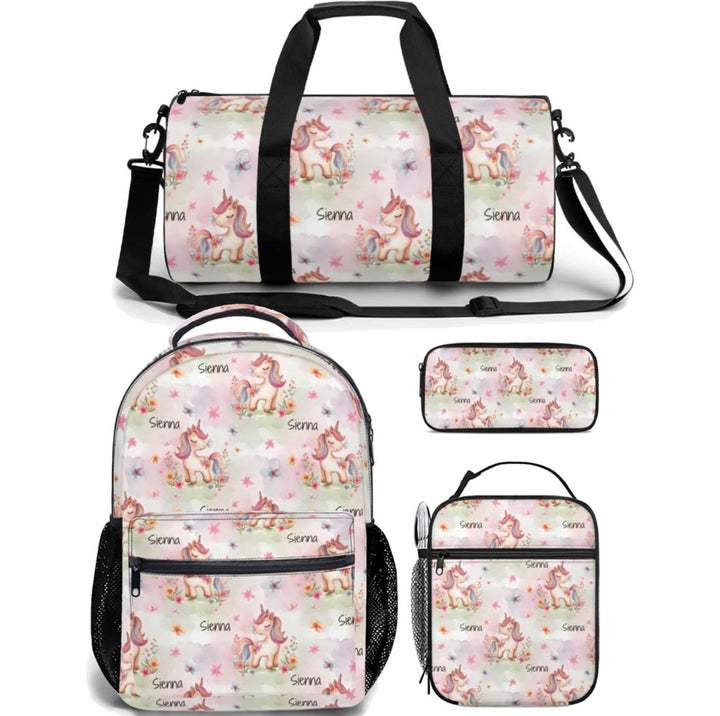 girls backpack duffle bag and lunch bag