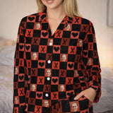 Matching personalised photo pyjamas for couples with custom face design