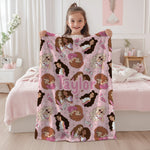 Personalised barbie Blanket – glam fashion Design for girls