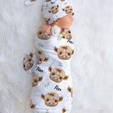 highland cows baby swaddle