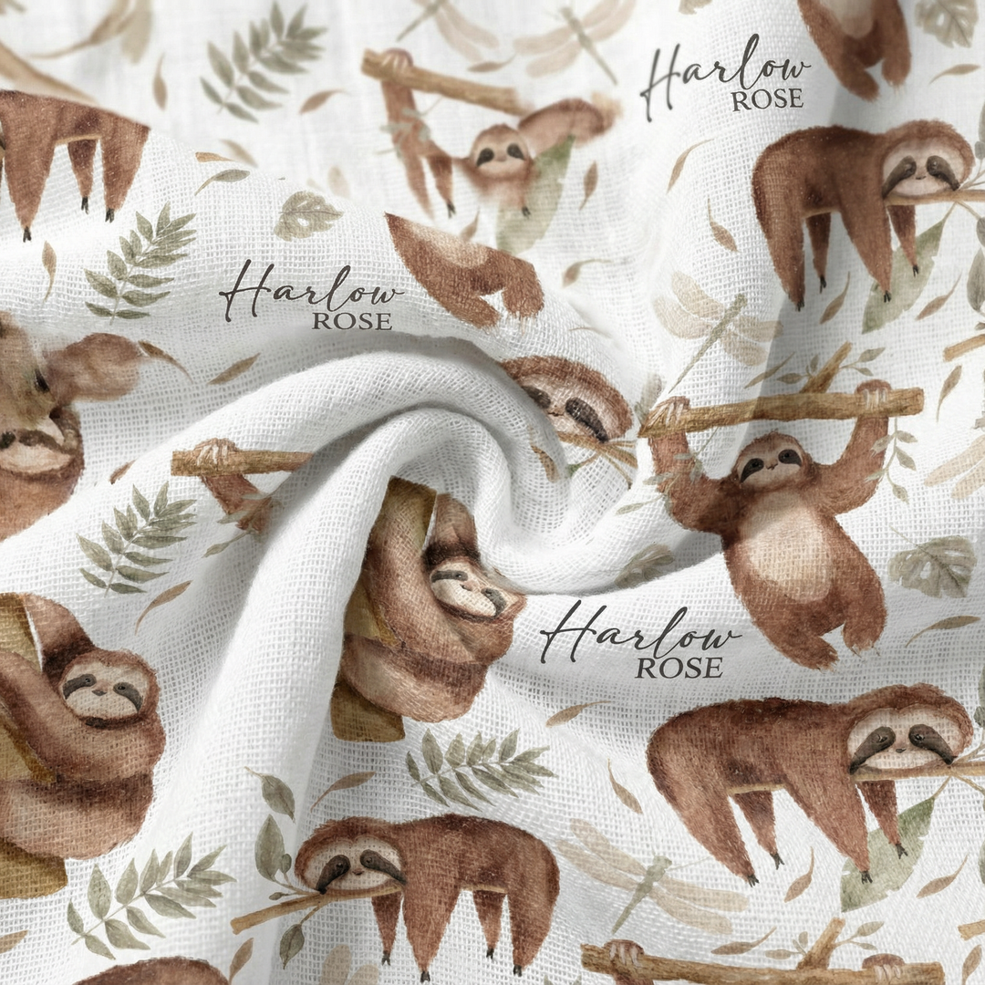 Personalised custom muslin swaddle wrap with baby name, soft breathable fabric, 120x120cm, ideal for newborns and gifts