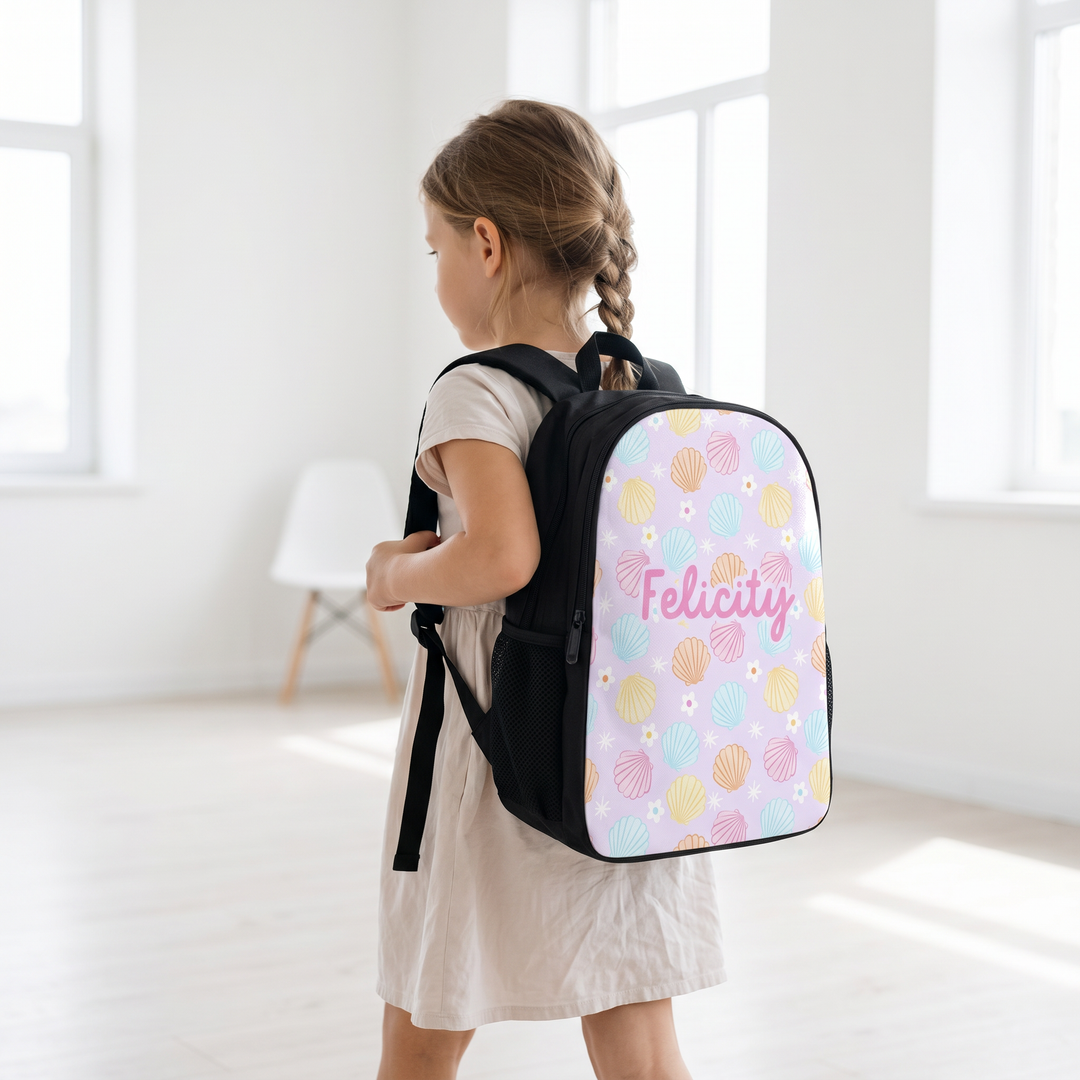 Custom Name Double Pocket School Bag