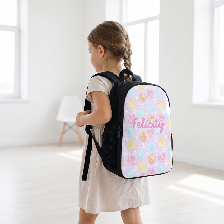 Custom Name Double Pocket School Bag