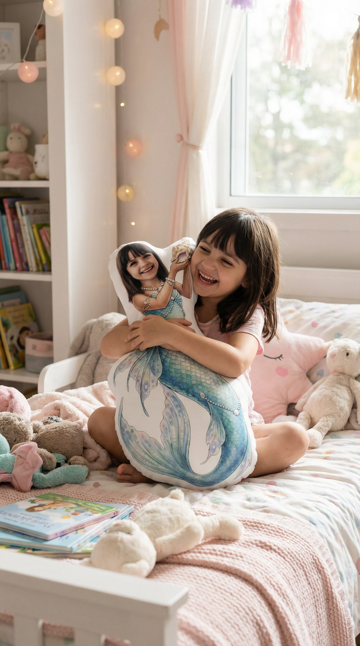 Personalised Photo Face Pillow – Custom Character Cushion