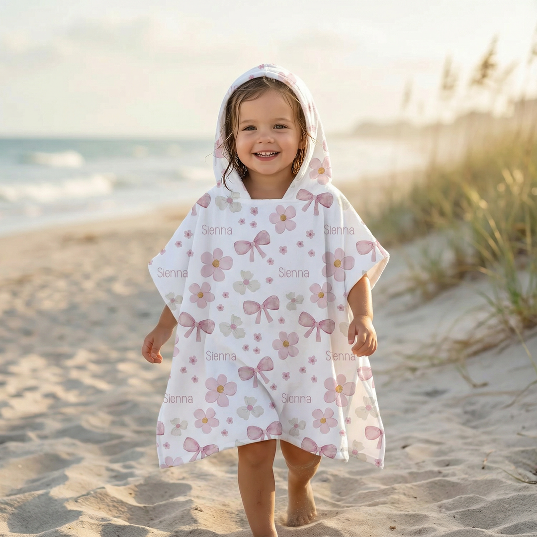 floral hooded towel for kids | the custom co