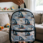 Personalised small daycare backpack in durable Oxford fabric, first day of daycare gift