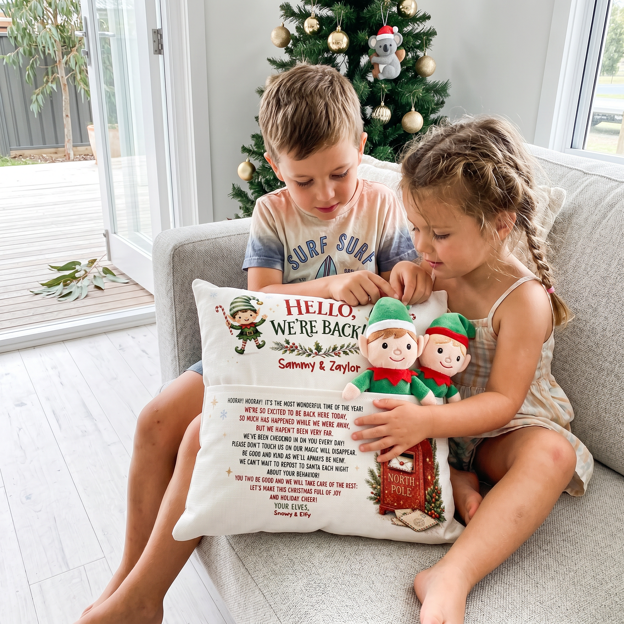 Santa’s Little Helpers Pocket Cushion