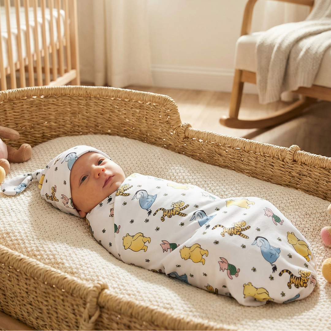 classic winnie the pooh swaddle set | the custom co
