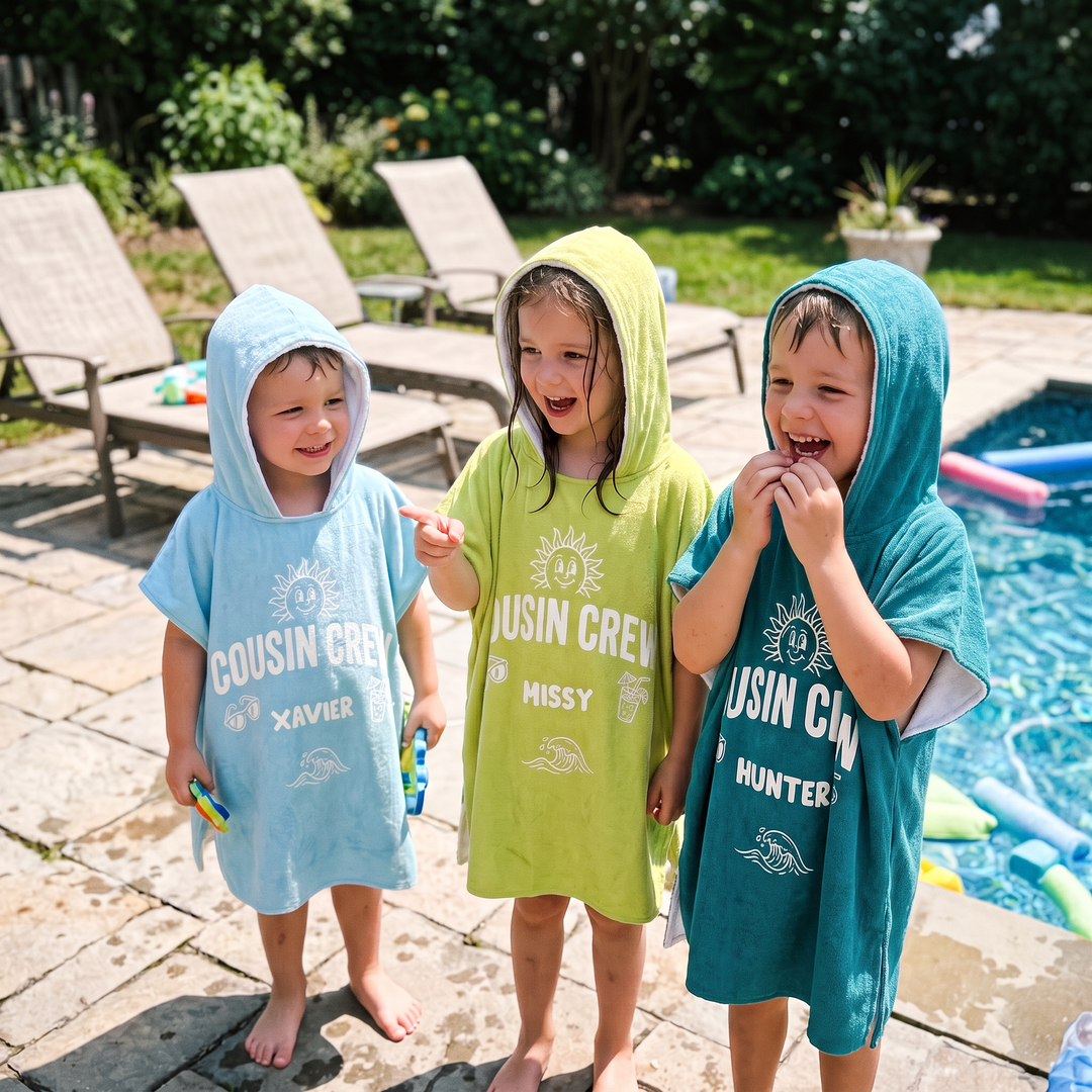 Sun &amp; Surf Cousin Crew Personalised Hooded Towel