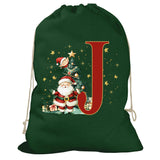 Initial Christmas Drawstring Sack - Santa Claus