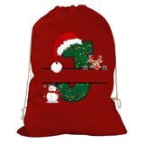 Initial Christmas Drawstring Sack - Reindeer